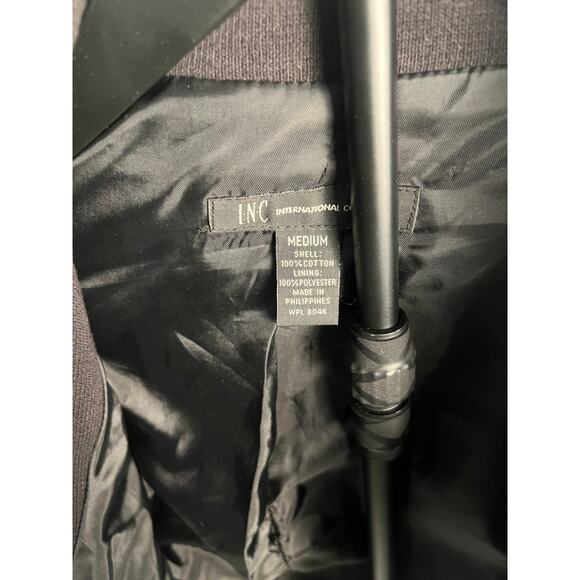 INC International Concepts Ruffle Front Jacket Medium Black Cotton Blend - Picture 4 of 8